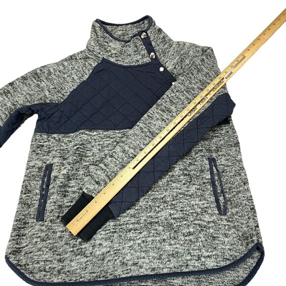 Abercrombie & Fitch Pullover Women's Small Gray Fleece Mock Neck Snap Button - Picture 5 of 16